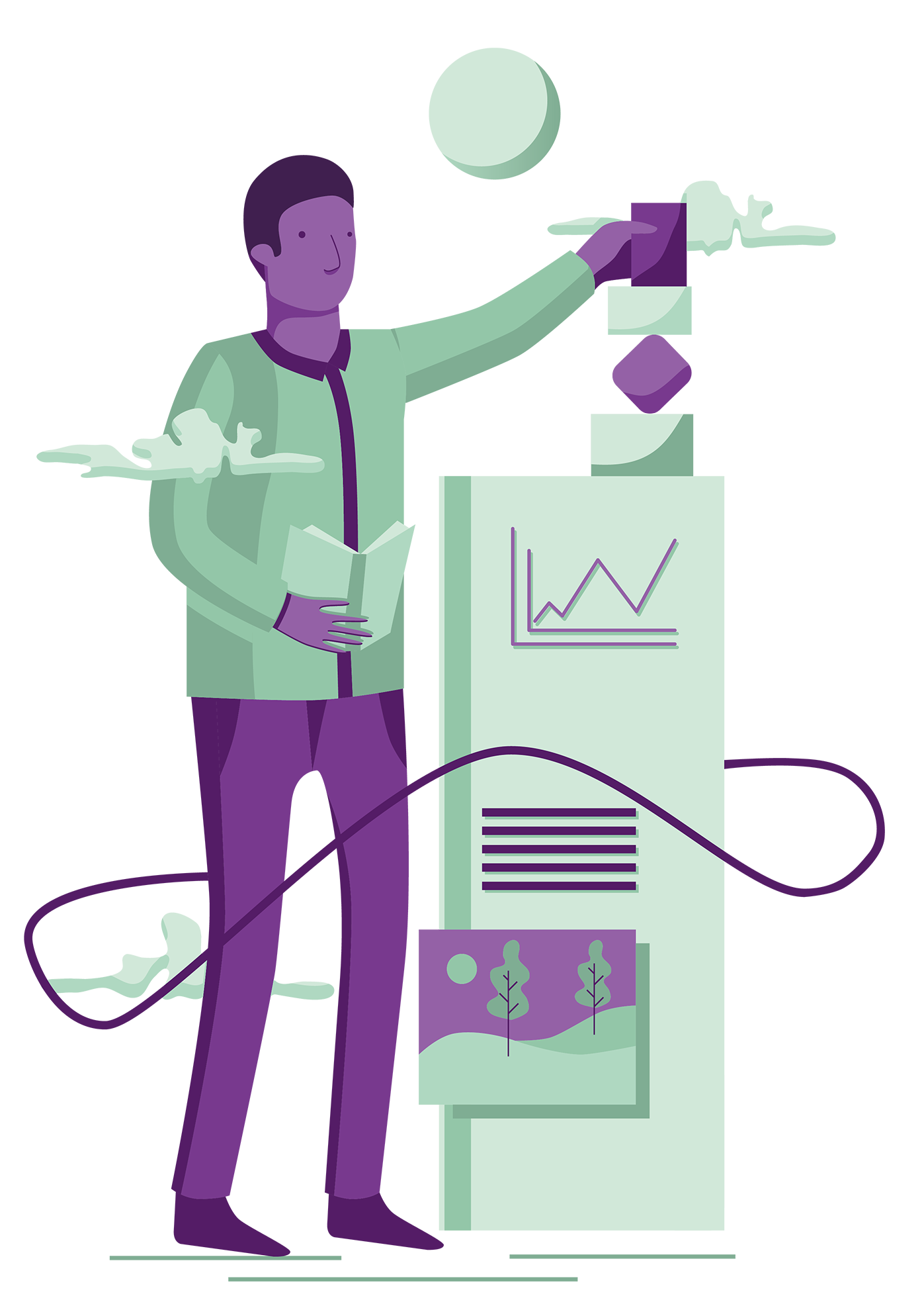 Ilustration of a Man reading